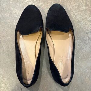J. Crew Elegant Black Suede Women's Smoking Slippers